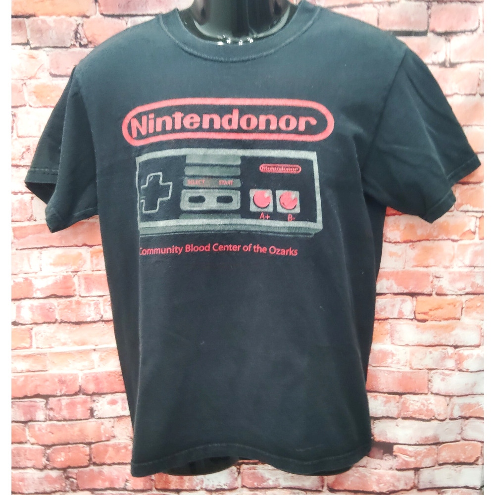 Nintendo Shirt Men's Black NES Controller Retro Video Games Outdoor Pullover Tee